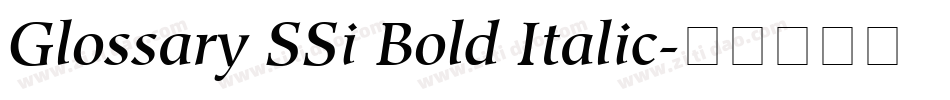 Glossary SSi Bold Italic字体转换